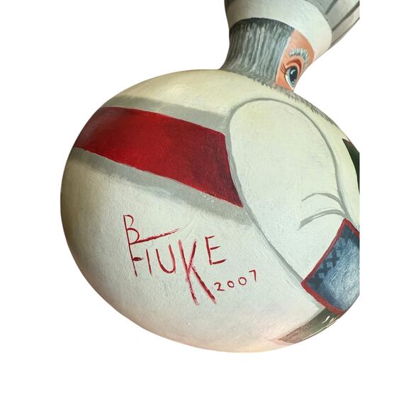 Hand painted Gourd‎ Art Chef Sugar Spice Kitchen Decor Whimsical Folk Art Signed - Picture 5 of 11
